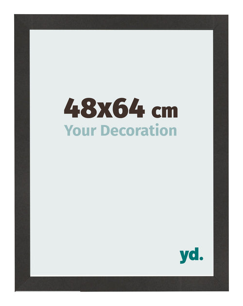 Bilderrahmen 48x64 cm Schwarz Matt MDF Bologna Vorne Messe | Yourdecoration.at