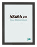 Bilderrahmen 48x64 cm Schwarz Matt MDF Bologna Vorne Messe | Yourdecoration.at
