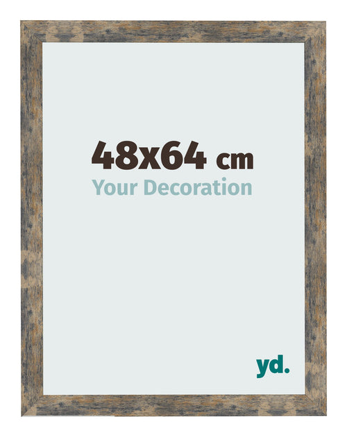 Bilderrahmen 48x64cm Blau Gold Meliert MDF Bologna Vorne Messe | Yourdecoration.at