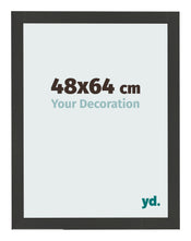 Bilderrahmen 48x64cm Schwarz Gemasert MDF Bologna Vorne Messe | Yourdecoration.at