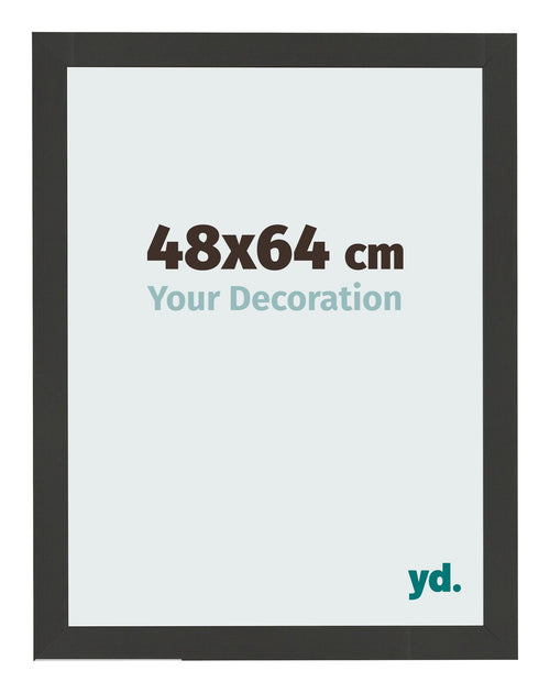 Bilderrahmen 48x64cm Schwarz Gemasert MDF Bologna Vorne Messe | Yourdecoration.at