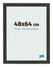 Bilderrahmen 48x64cm Schwarz Gemasert MDF Bologna Vorne Messe | Yourdecoration.at