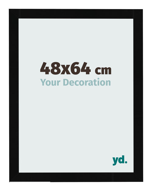 Bilderrahmen 48x64cm Schwarz Hochglanz MDF Bologna Vorne Messe | Yourdecoration.at