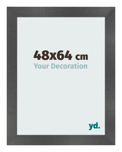 Bilderrahmen 48x64cm Schwarz Silber Poliert MDF Pisa Vorne Messe | Yourdecoration.at
