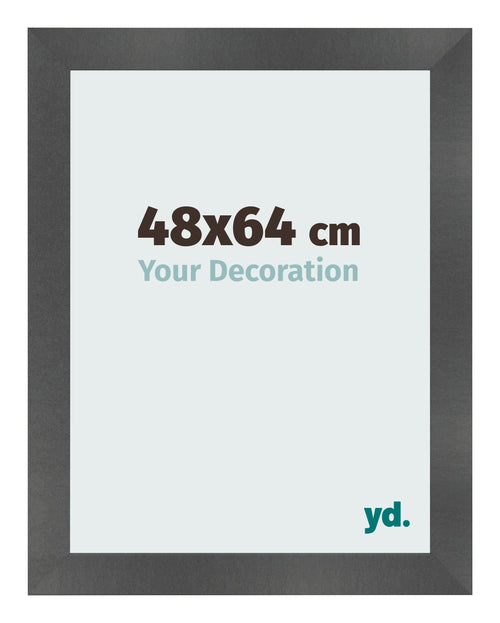 Bilderrahmen 48x64cm Schwarz Silber Poliert MDF Pisa Vorne Messe | Yourdecoration.at