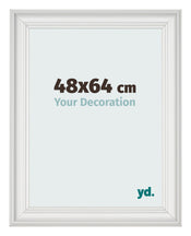 Bilderrahmen 48x64cm Weiss Gewischt MDF Lazio Vorne Messe | Yourdecoration.at