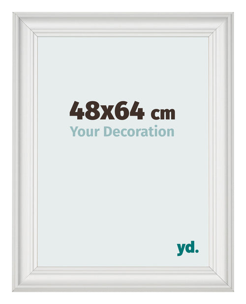 Bilderrahmen 48x64cm Weiss Gewischt MDF Lazio Vorne Messe | Yourdecoration.at