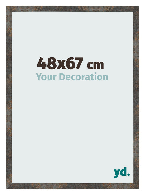 Bilderrahmen 48x67 cm Oxidiertes Metall MDF Bologna Vorne Messe | Yourdecoration.at