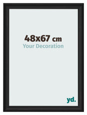 Bilderrahmen 48x67cm Schwarz Gemasert MDF Lazio Vorne Messe | Yourdecoration.at