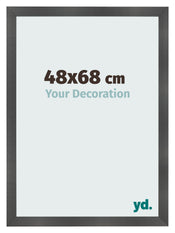 Bilderrahmen 48x68cm Schwarz Silber Poliert MDF Pisa Vorne Messe | Yourdecoration.at