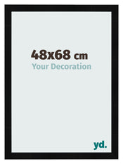 Bilderrahmen 48x68cm Schwarz Silber Poliert MDF Pisa Vorne Messe | Yourdecoration.at