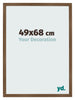 Bilderrahmen 49x68 cm Eiche Rustikal MDF Bologna Vorne Messe | Yourdecoration.at