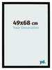 Bilderrahmen 49x68cm Schwarz Hochglanz MDF Bologna Vorne Messe | Yourdecoration.at