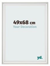 Bilderrahmen 49x68cm Weiss Gewischt MDF Lazio Vorne Messe | Yourdecoration.at