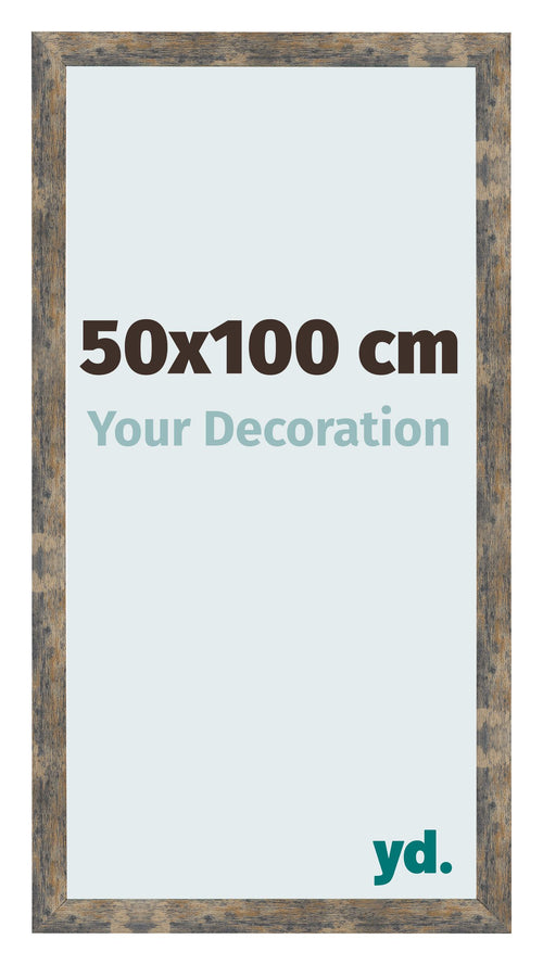 Bilderrahmen 50x100cm Blau Gold Meliert MDF Bologna Vorne Messe | Yourdecoration.at