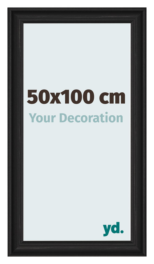 Bilderrahmen 50x100cm Schwarz Gemasert MDF Lazio Vorne Messe | Yourdecoration.at