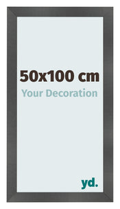 Bilderrahmen 50x100cm Schwarz Silber Poliert MDF Pisa Vorne Messe | Yourdecoration.at