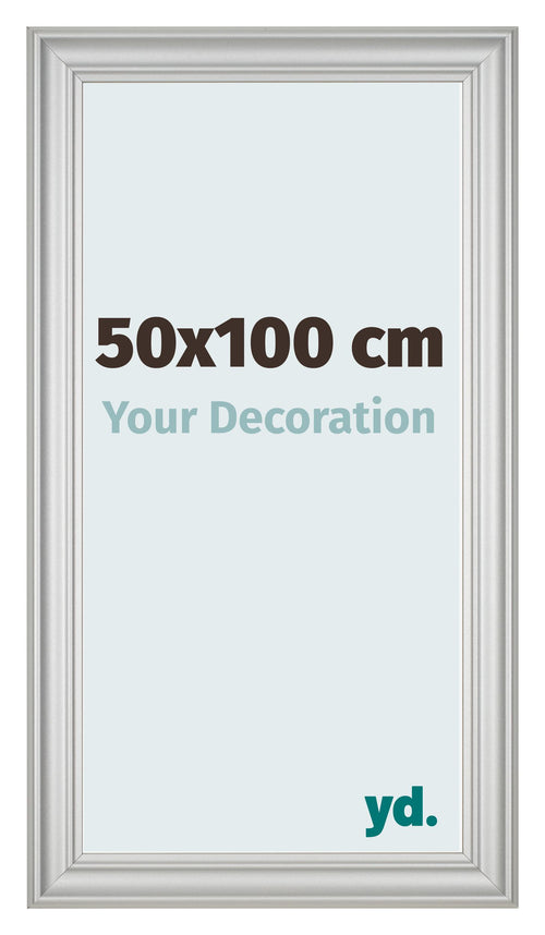 Bilderrahmen 50x100cm Silber Matt MDF Lazio Vorne Messe | Yourdecoration.at