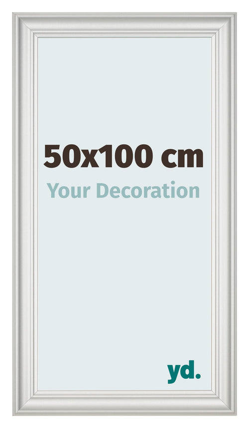 Bilderrahmen 50x100cm Weiss Gewischt MDF Lazio Vorne Messe | Yourdecoration.at