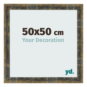 Bilderrahmen 50x50cm Blau Gold Meliert MDF Pisa Vorne Messe | Yourdecoration.at