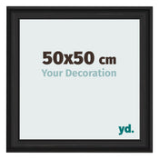 Bilderrahmen 50x50cm Schwarz Gemasert MDF Lazio Vorne Messe | Yourdecoration.at