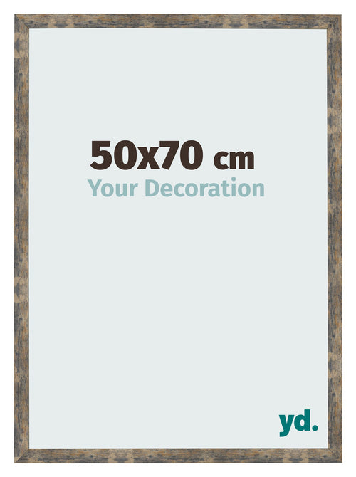 Bilderrahmen 50x70cm Blau Gold Meliert MDF Bologna Vorne Messe | Yourdecoration.at