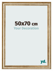 Bilderrahmen 50x70cm Gold Antik MDF Lazio Vorne Messe | Yourdecoration.at
