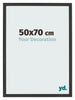 Bilderrahmen 50x70cm Schwarz Gemasert MDF Bologna Vorne Messe | Yourdecoration.at