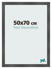 Bilderrahmen 50x70cm Schwarz Silber Poliert MDF Pisa Vorne Messe | Yourdecoration.at