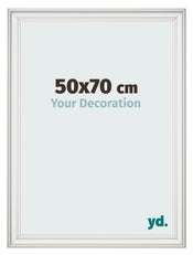 Bilderrahmen 50x70cm Weiss Gewischt MDF Lazio Vorne Messe | Yourdecoration.at