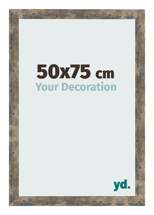 Bilderrahmen 50x75cm Blau Gold Meliert MDF Bologna Vorne Messe | Yourdecoration.at