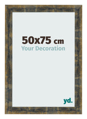 Bilderrahmen 50x75cm Blau Gold Meliert MDF Pisa Vorne Messe | Yourdecoration.at