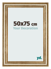 Bilderrahmen 50x75cm Gold Antik MDF Lazio Vorne Messe | Yourdecoration.at