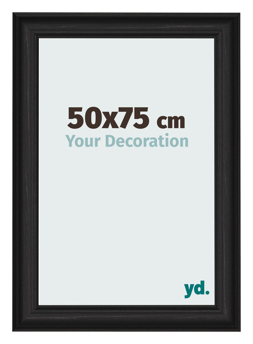 Bilderrahmen 50x75cm Schwarz Gemasert MDF Lazio Vorne Messe | Yourdecoration.at