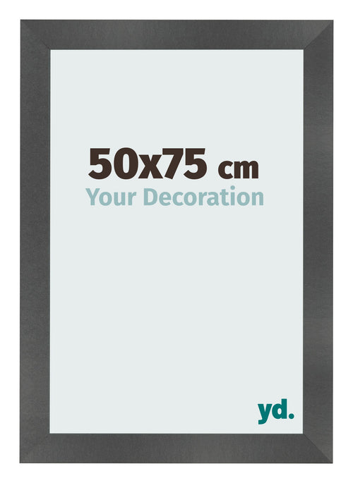 Bilderrahmen 50x75cm Schwarz Silber Poliert MDF Pisa Vorne Messe | Yourdecoration.at