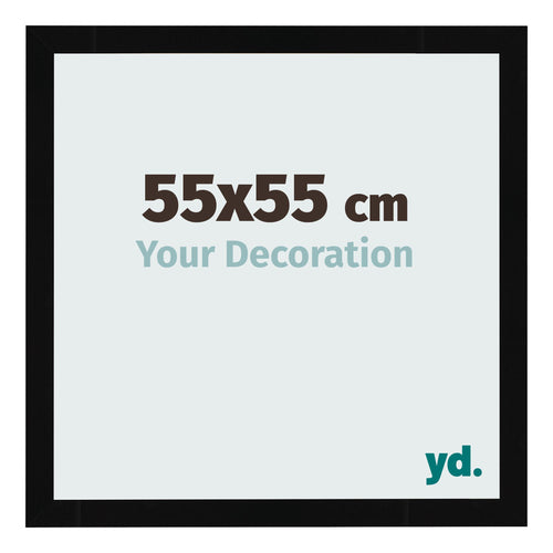 Bilderrahmen 55x55cm Schwarz Hochglanz MDF Bologna Vorne Messe | Yourdecoration.at