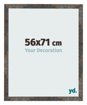 Bilderrahmen 56x71 cm Oxidiertes Metall MDF Bologna Vorne Messe | Yourdecoration.at
