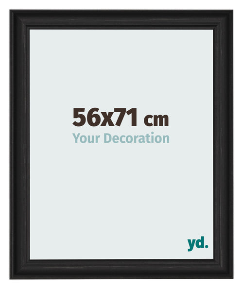 Bilderrahmen 56x71cm Schwarz Gemasert MDF Lazio Vorne Messe | Yourdecoration.at