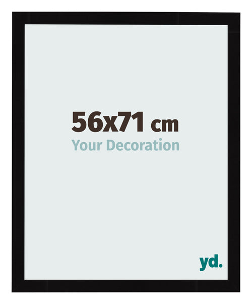 Bilderrahmen 56x71cm Schwarz Hochglanz MDF Bologna Vorne Messe | Yourdecoration.at