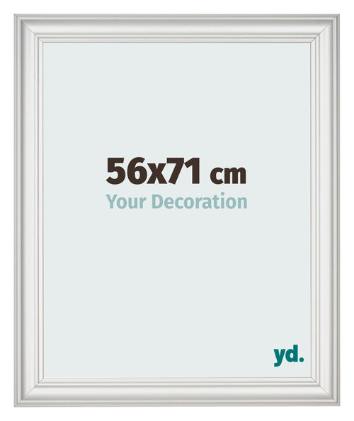 Bilderrahmen 56x71cm Weiss Gewischt MDF Lazio Vorne Messe | Yourdecoration.at