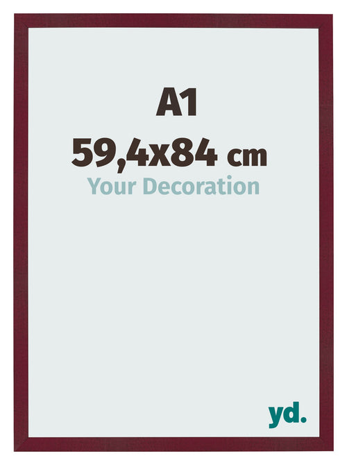 Bilderrahmen 59 4x84 cm A1 Weinrot Gewischt MDF Bologna Vorne Messe | Yourdecoration.at