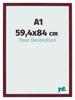 Bilderrahmen 59 4x84 cm A1 Weinrot Gewischt MDF Bologna Vorne Messe | Yourdecoration.at