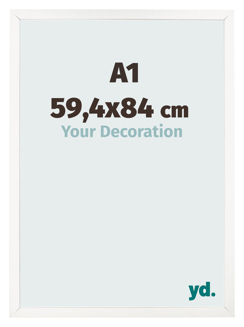 Bilderrahmen 59 4x84 cm A1 Weiss Hochglanz MDF Bologna Vorne Messe | Yourdecoration.at