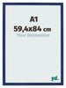 Bilderrahmen 59 4x84cm A1 Dunkelblau Gewischt MDF Bologna Vorne Messe | Yourdecoration.at
