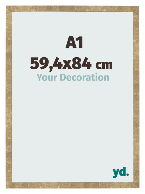 Bilderrahmen 59 4x84cm A1 Gold Antik MDF Bologna Vorne Messe | Yourdecoration.at