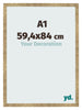 Bilderrahmen 59 4x84cm A1 Gold Antik MDF Bologna Vorne Messe | Yourdecoration.at