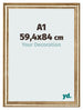 Bilderrahmen 59 4x84cm A1 Gold Antik MDF Lazio Vorne Messe | Yourdecoration.at