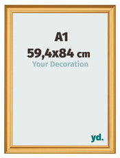 Bilderrahmen 59 4x84cm A1 Gold Matt MDF Lazio Vorne Messe | Yourdecoration.at