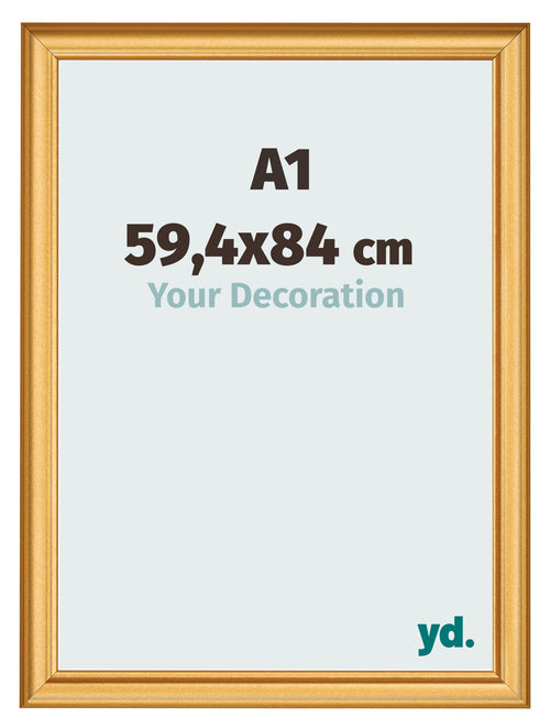 Bilderrahmen 59 4x84cm A1 Gold Matt MDF Lazio Vorne Messe | Yourdecoration.at