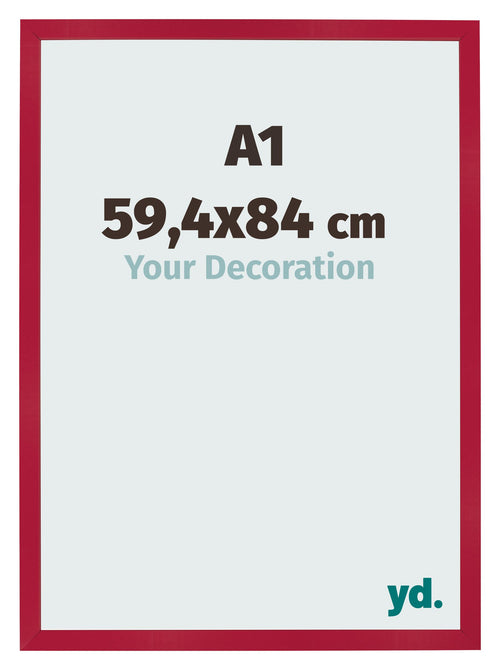 Bilderrahmen 59 4x84cm A1 Rot MDF Bologna Vorne Messe | Yourdecoration.at